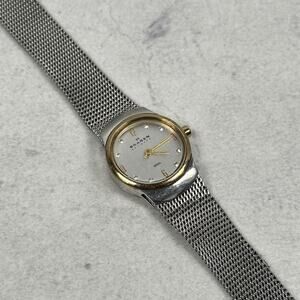 Skagen Denmark Watch Womens 19mm Two Tone Stainless Steel Mesh New Battery